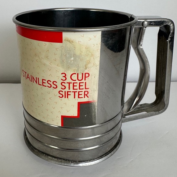 Aluminum Housewares Other - VTG Aluminum Housewares 3 Cup Stainless Steel Sifter Triple Screen Flour Sifter